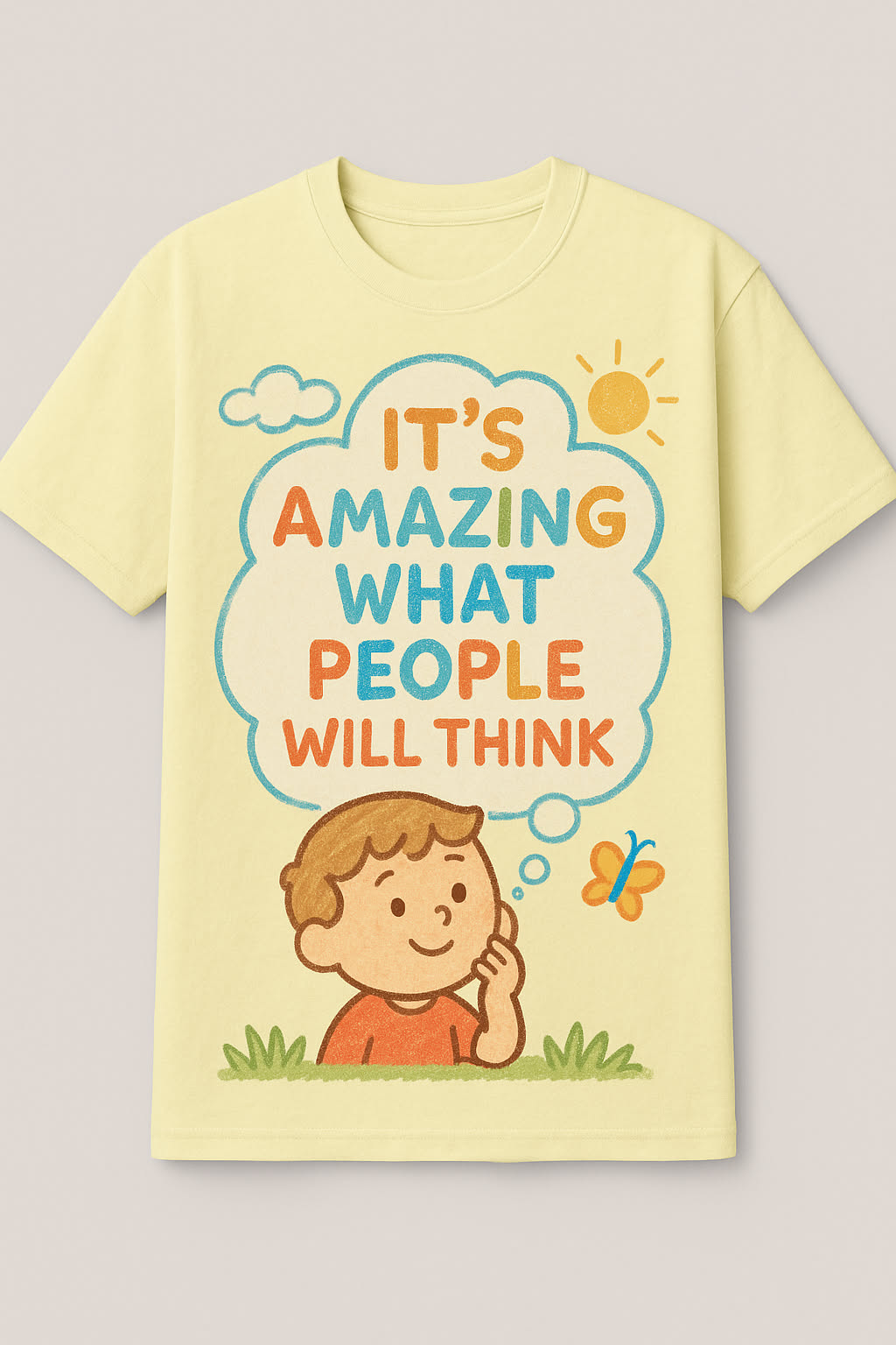 Dark humor t-shirt design: Amazing what people will think